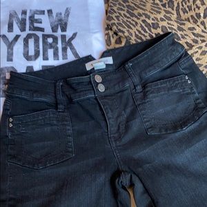 WHBM Dark Black Stretch Denim Jeans